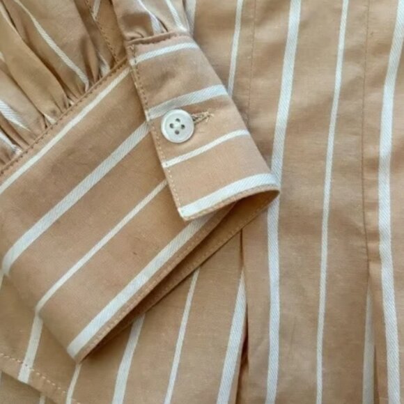 Joe's Jeans Striped Pleated Shirt - M - Picture 6 of 8